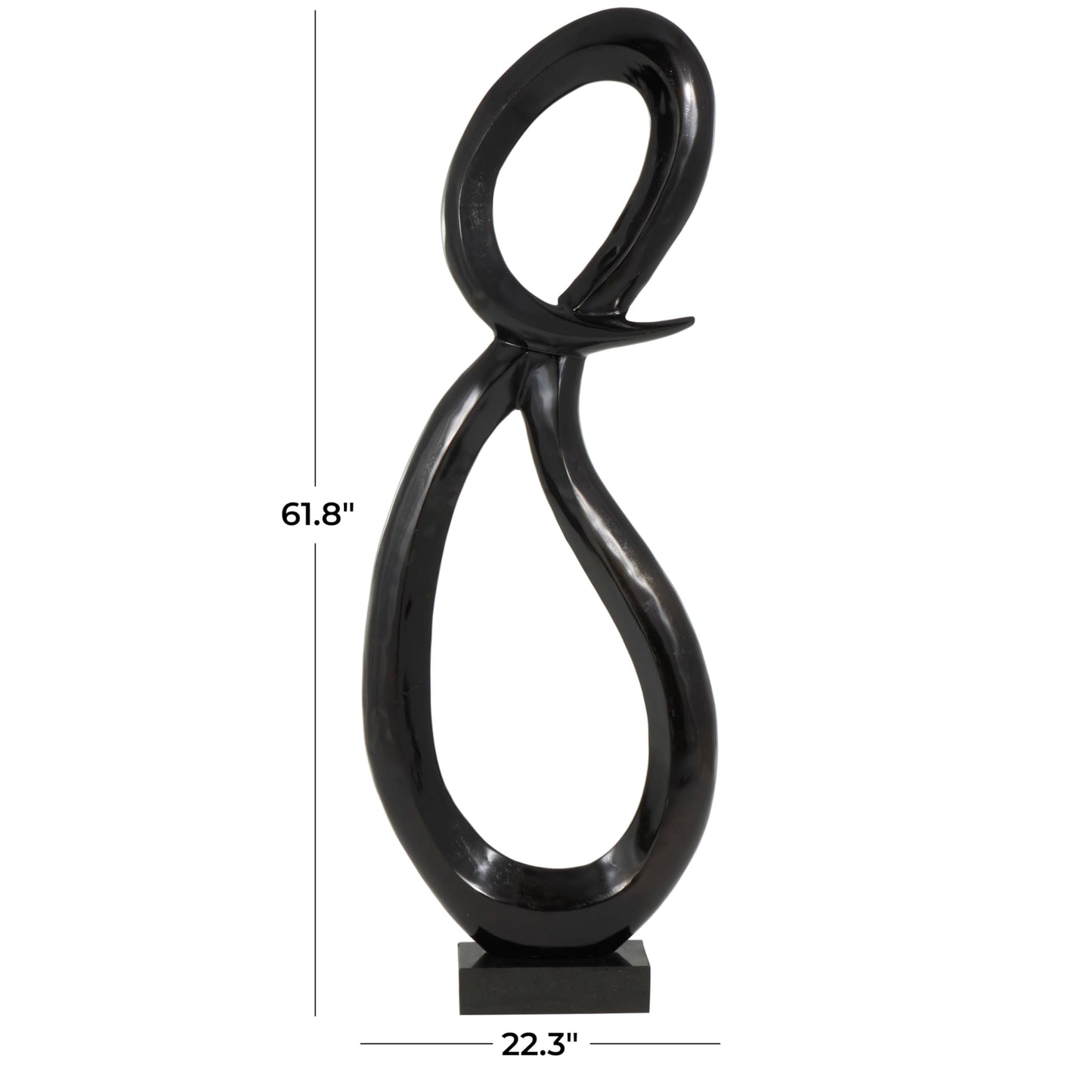 Deco 79 Abstract Sculpture 62" Black
