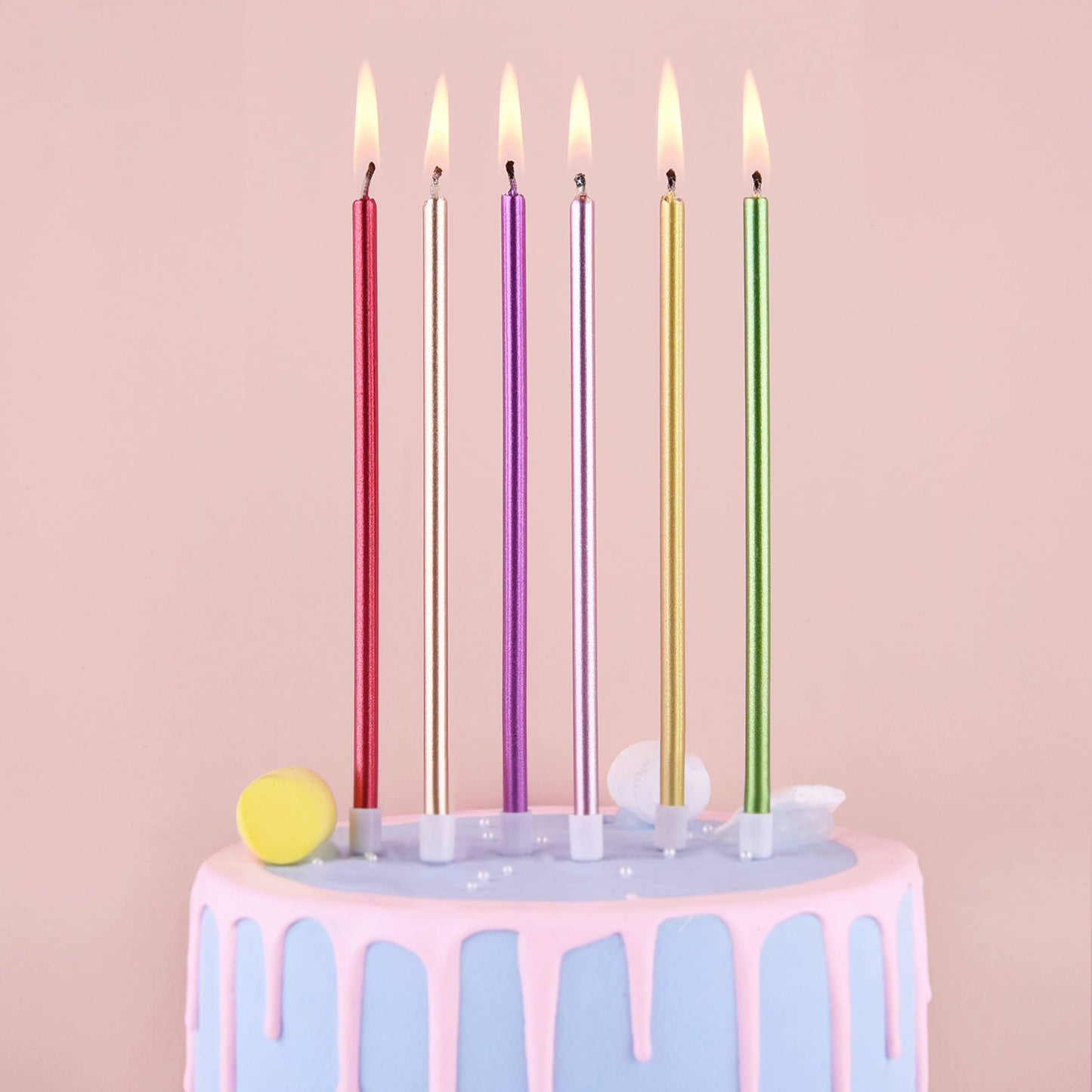 PHD CAKE Gold Long Thin Metallic Birthday Candles