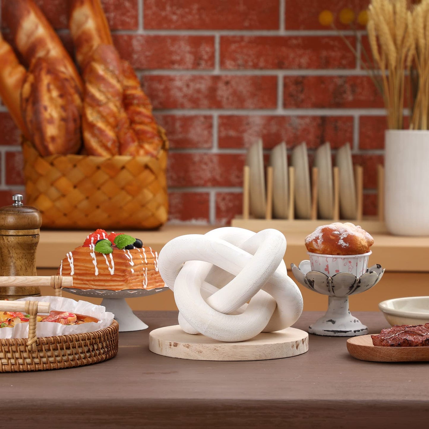 Yalikop Wood Knot Decor, White