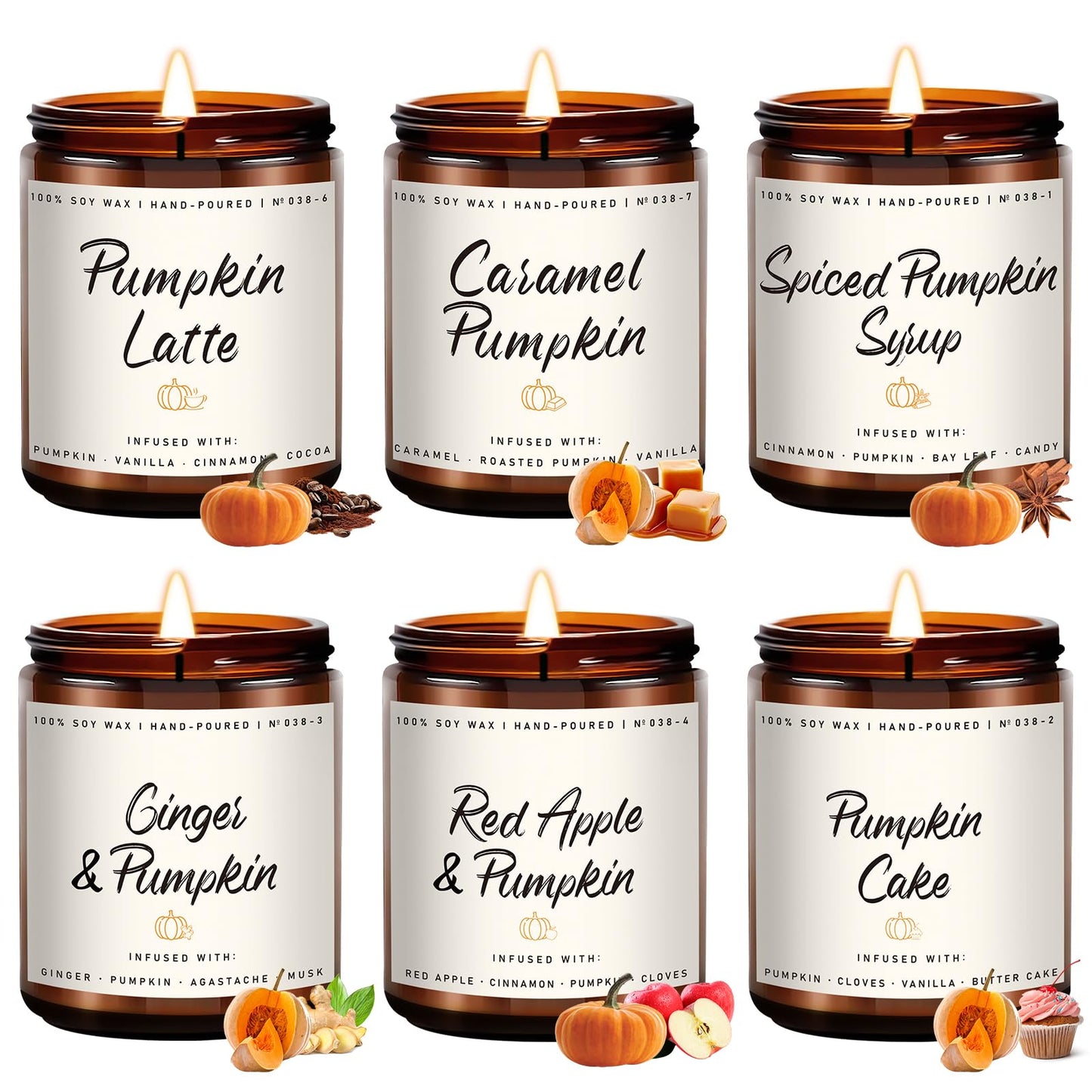 Auelife 4-Pack Fall Scented Candles