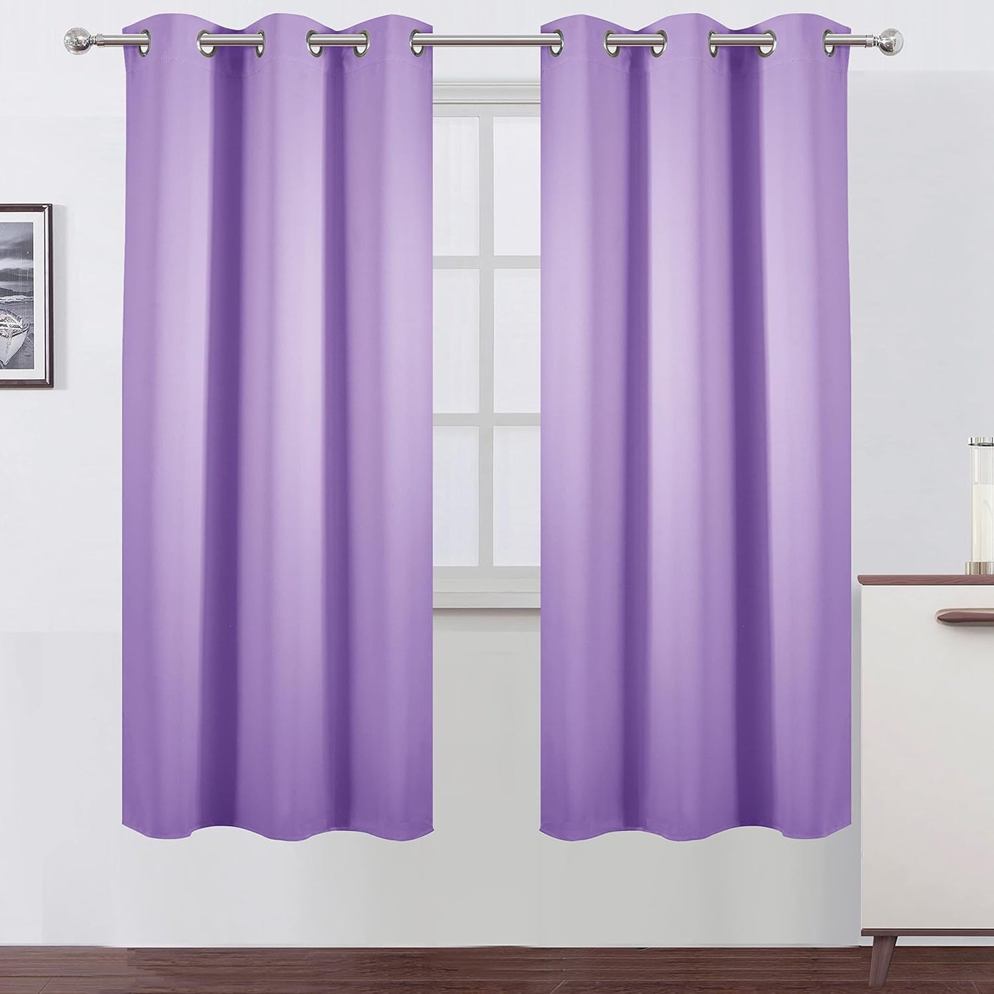 LEMOMO Blackout Curtains 52x84" Black, 2 Panels