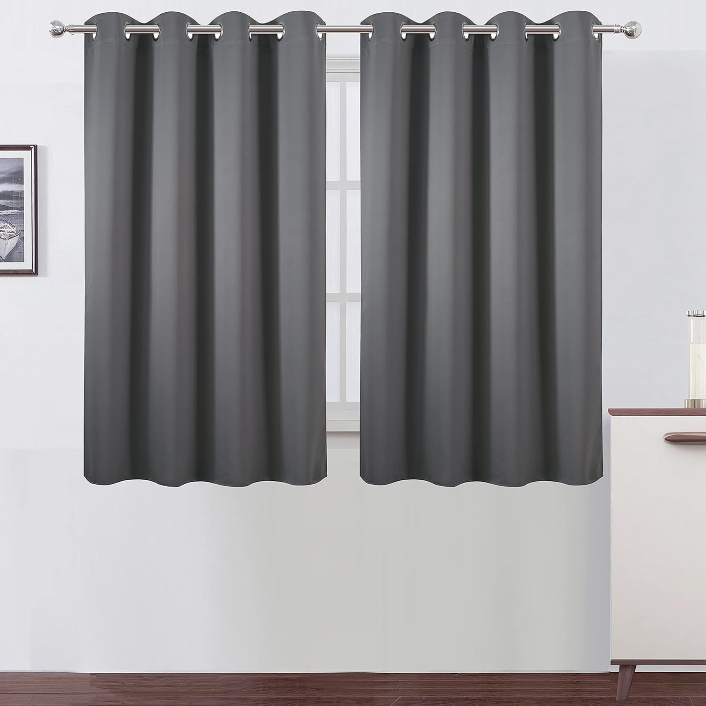 LEMOMO Blackout Curtains 52x84" Black, 2 Panels