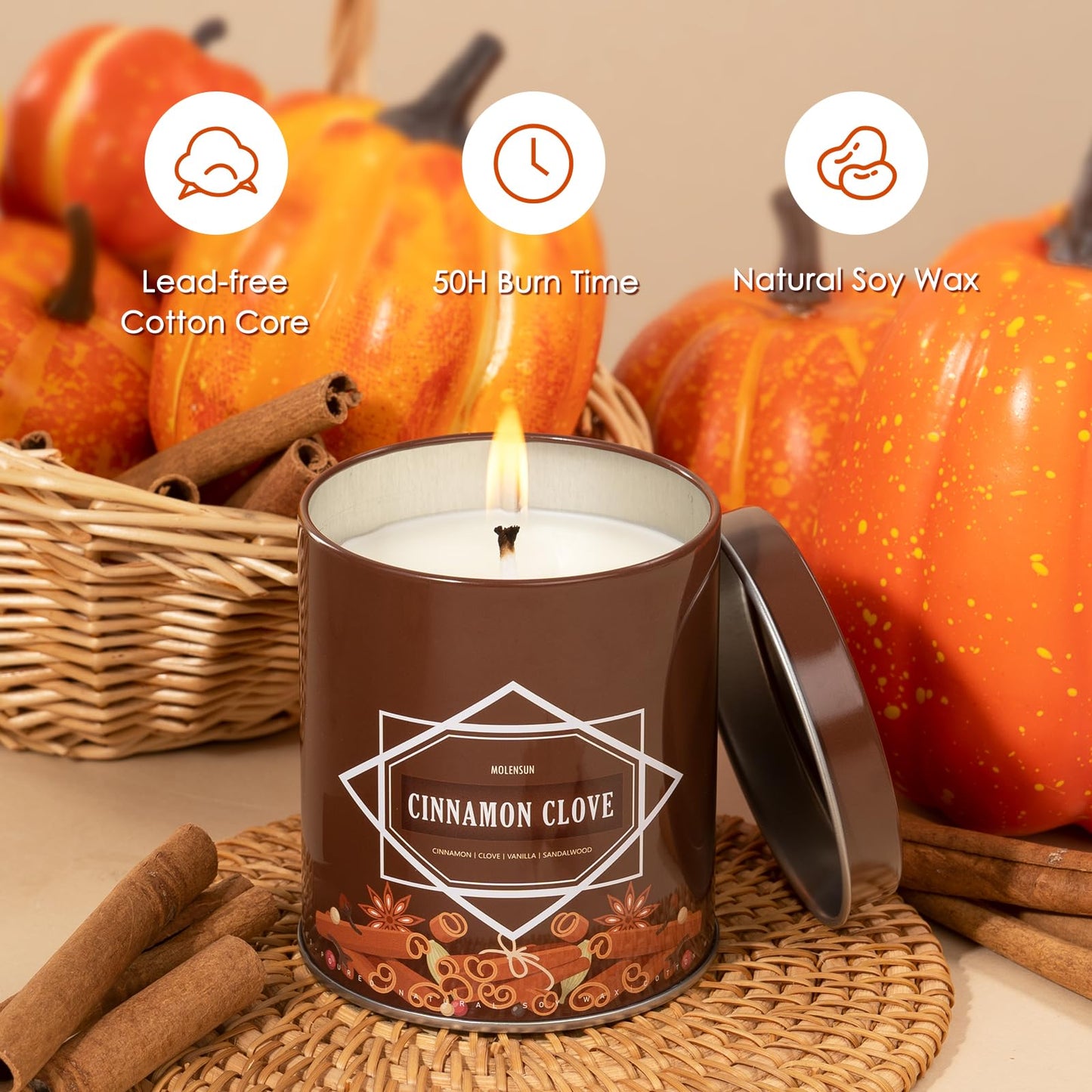Fall Candles – 36oz (4×9oz) Soy Candles