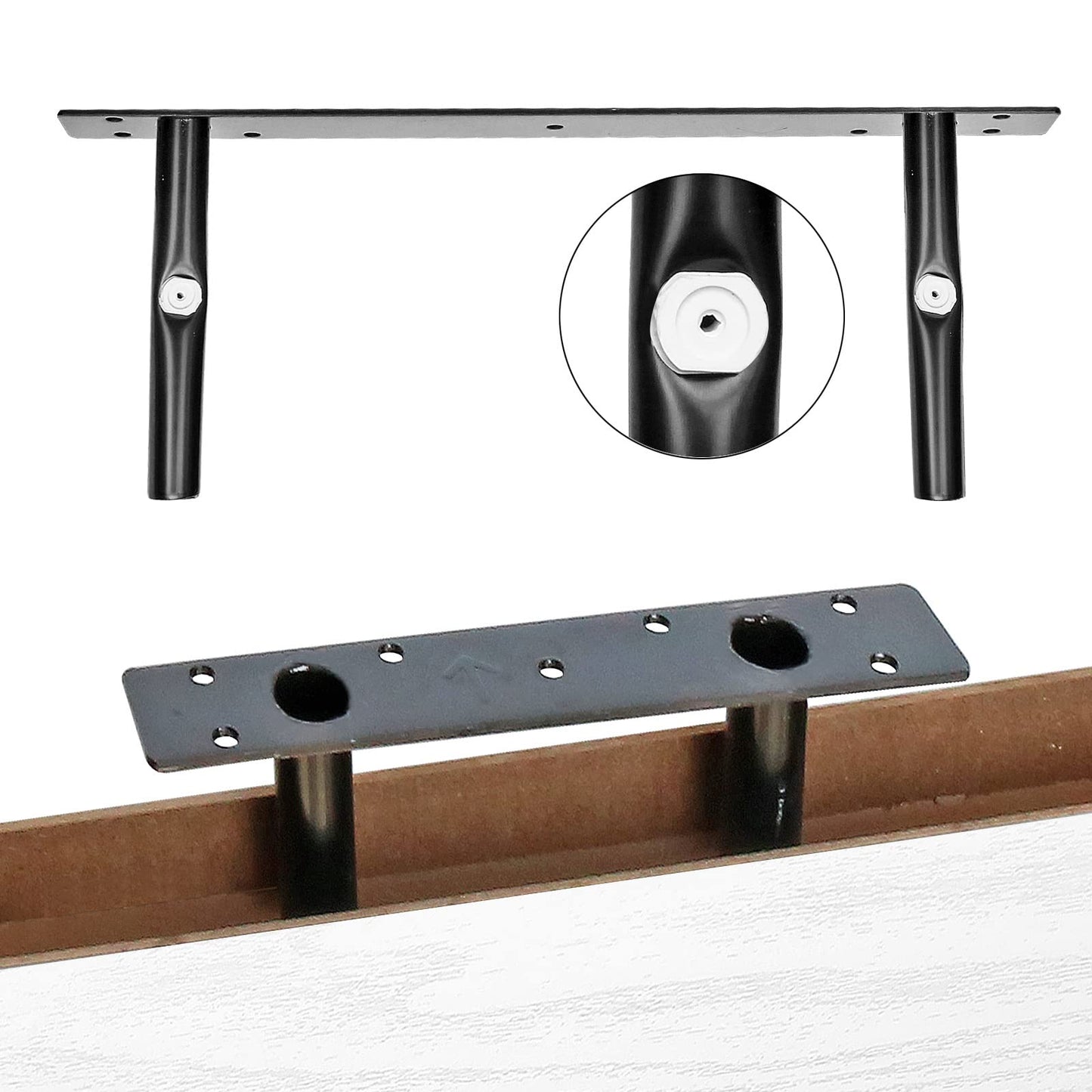 QEEIG Floating Shelves, 3pcs, Rustic Brown