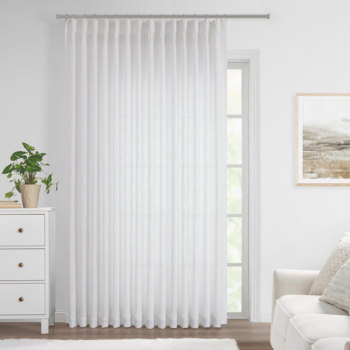 Pinch Pleat Sheer Curtains 42x95, 2 Panels