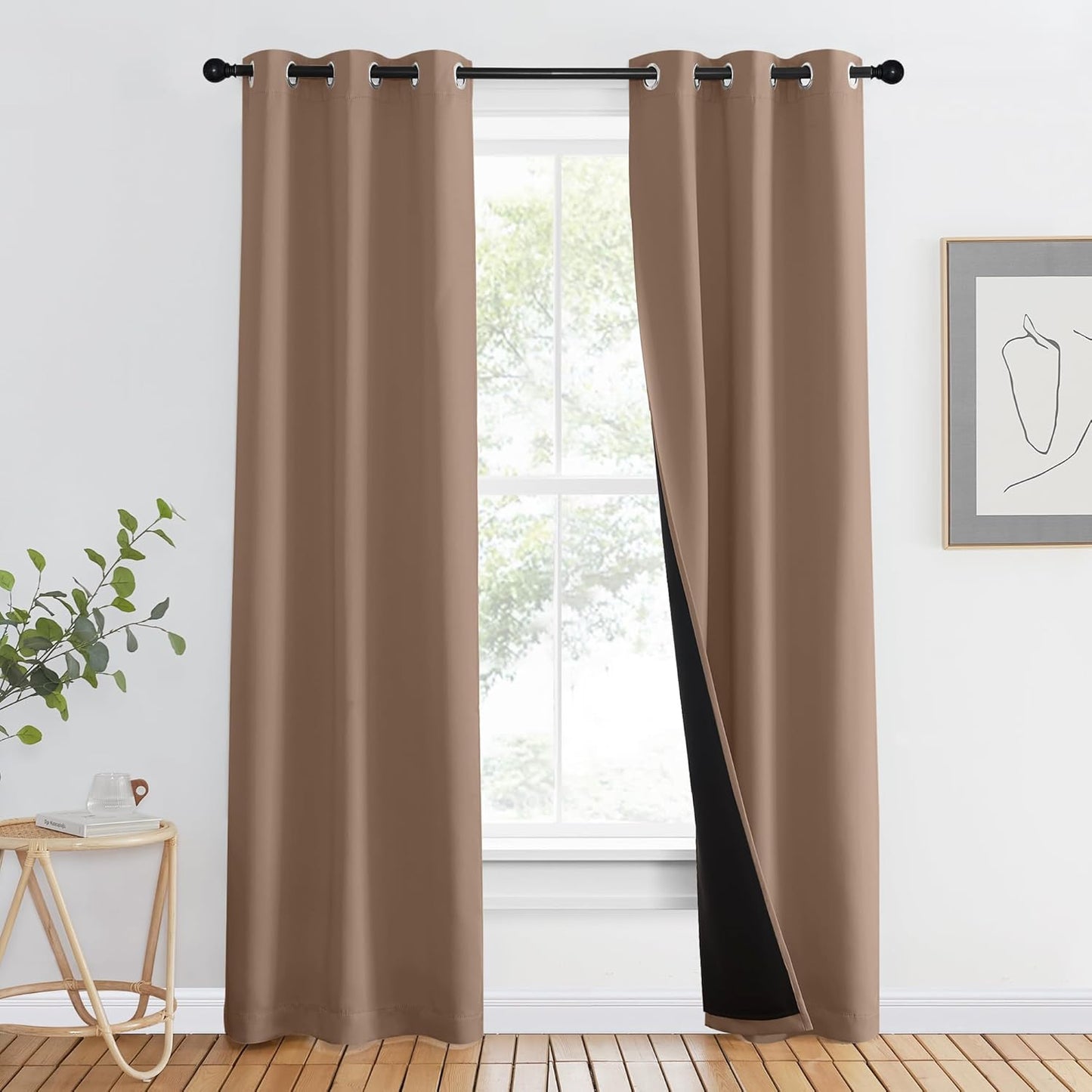 NICETOWN Grey Blackout Curtains 70x108, Set of 2