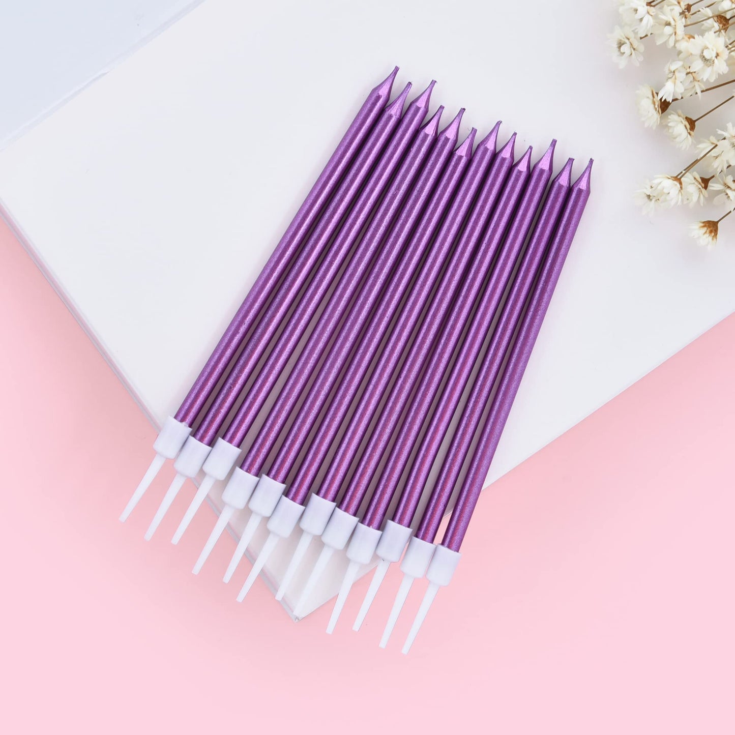 PHD CAKE Gold Long Thin Metallic Birthday Candles
