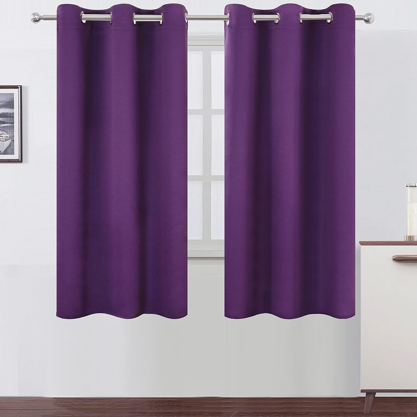 LEMOMO Blackout Curtains 52x84" Black, 2 Panels