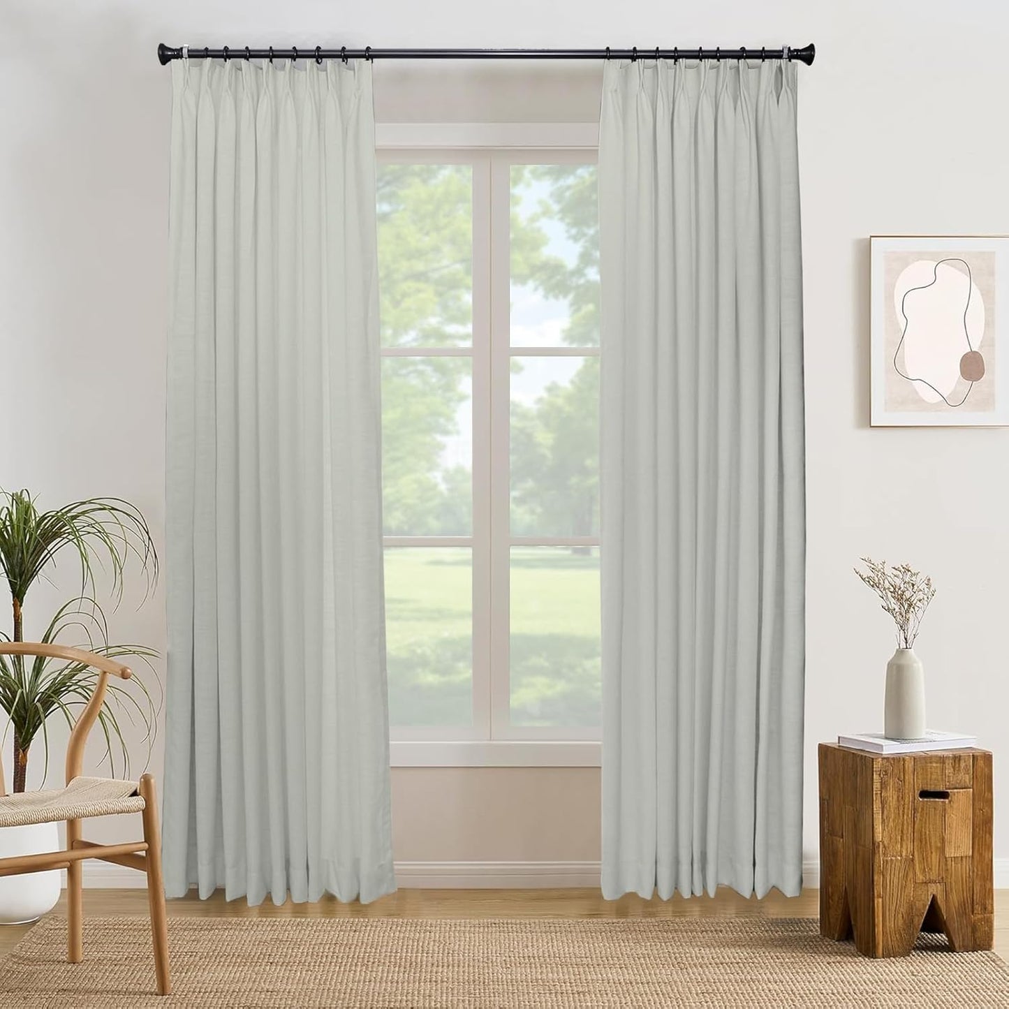 Pinch Pleat Curtain Natural LinenRoom Curtain