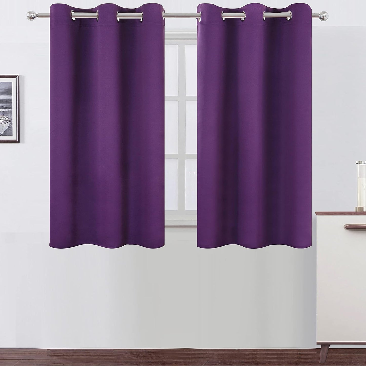 LEMOMO Blackout Curtains 52x84" Black, 2 Panels