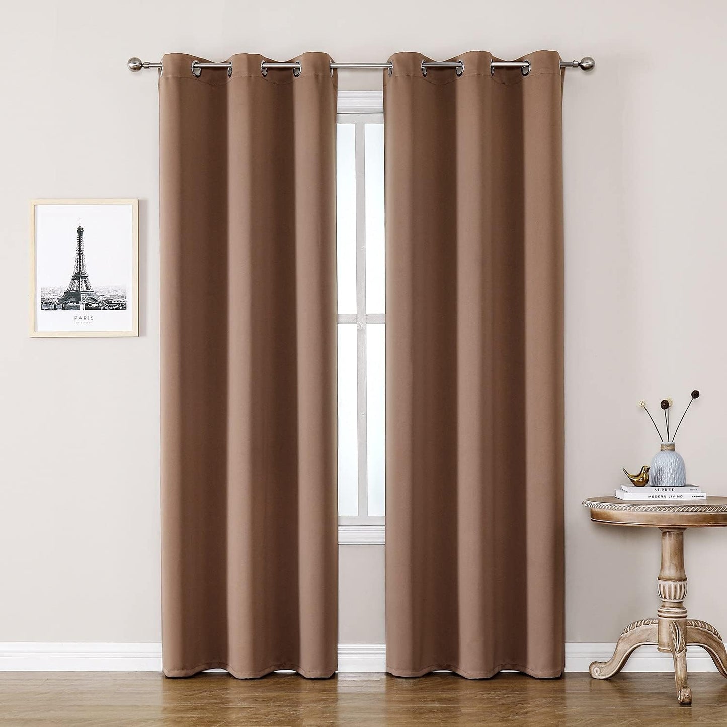 ChrisDowa Blackout Curtains 42x63" Grey, 2 Panels