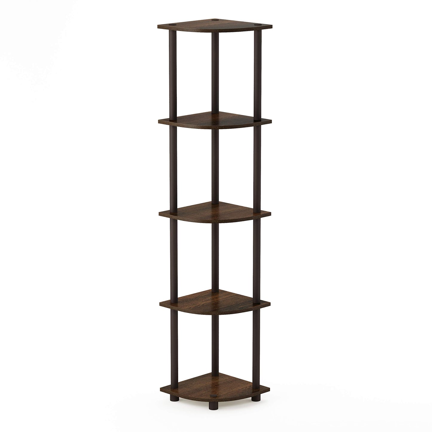 Furinno 5-Tier Corner Shelf, Espresso/Black