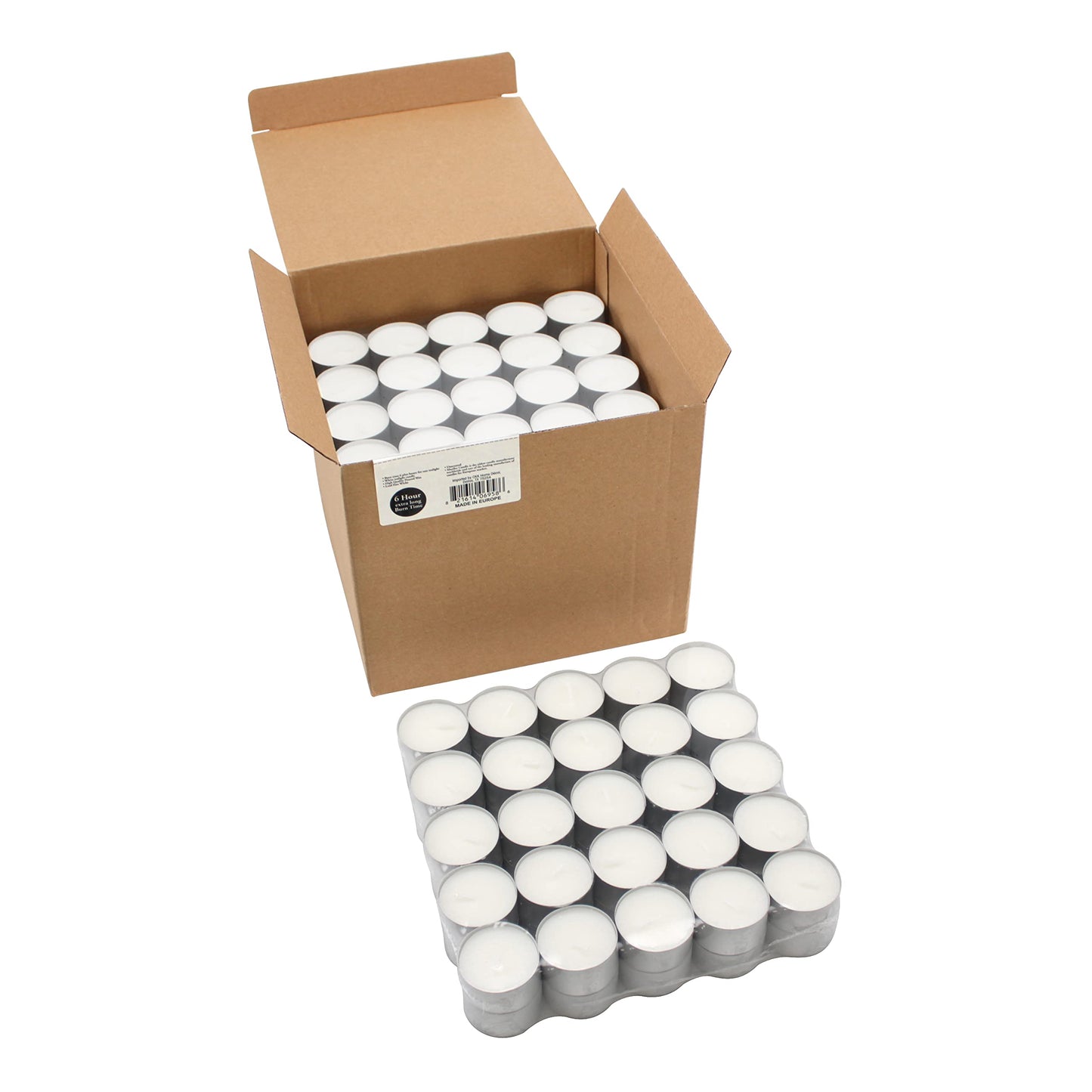 Stonebriar Unscented Long Burning White Tealight Candles