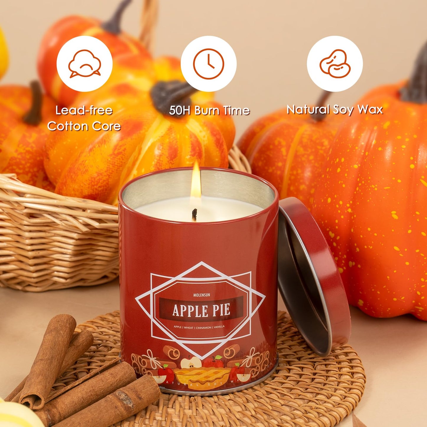 Fall Candles – 36oz (4×9oz) Soy Candles