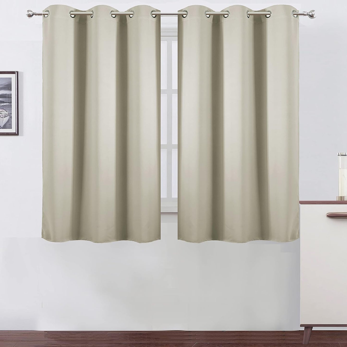LEMOMO Blackout Curtains 52x84" Black, 2 Panels