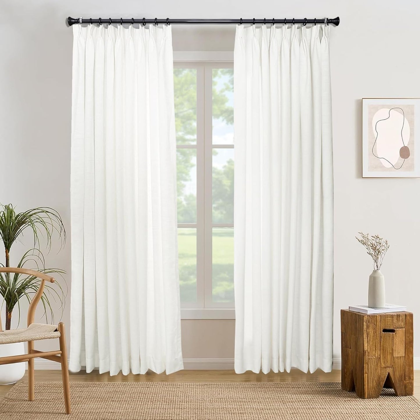 Pinch Pleat Curtain Natural LinenRoom Curtain