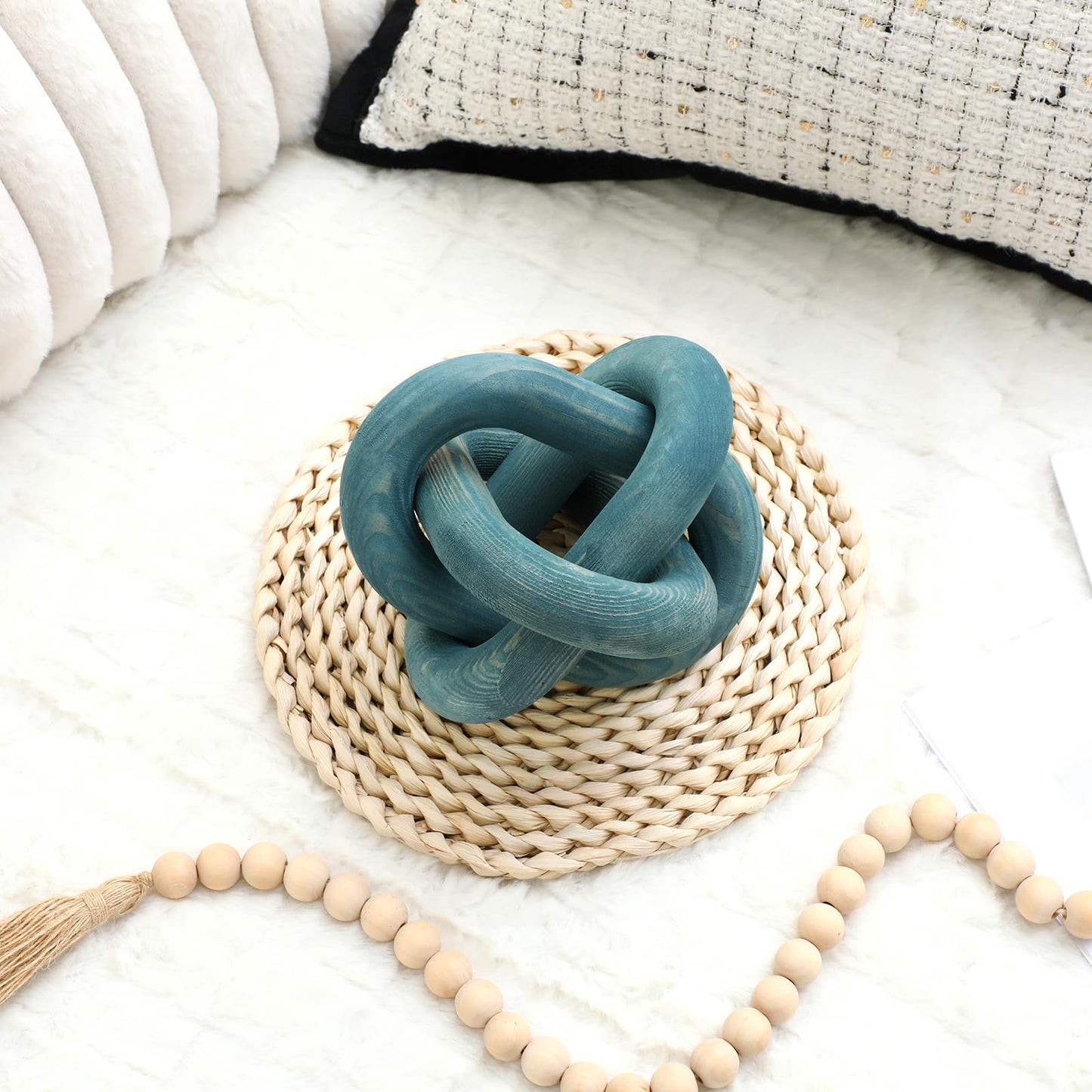 Yalikop Wood Knot Decor, White