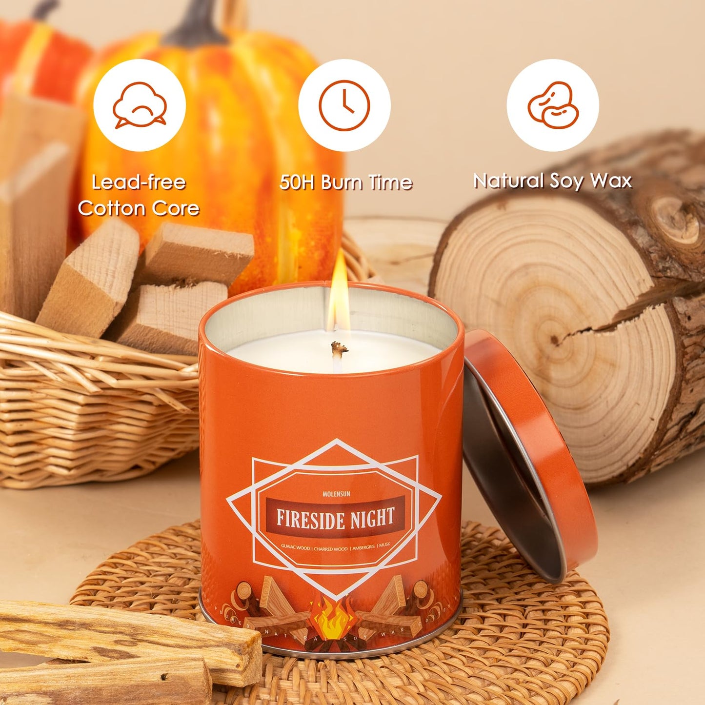 Fall Candles – 36oz (4×9oz) Soy Candles