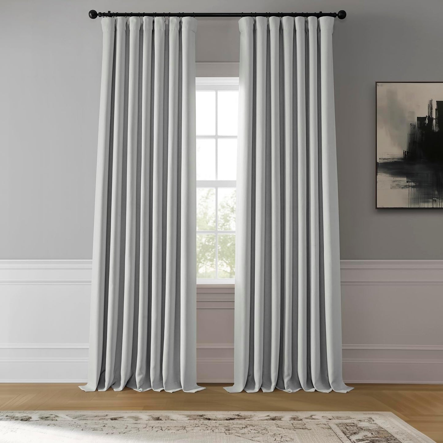 HPD Faux Linen Curtain 100x96" Birch, 1 Panel