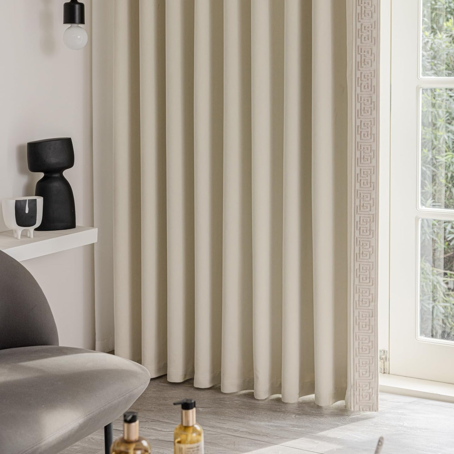 Beige Pinch Pleat Curtains 50x84