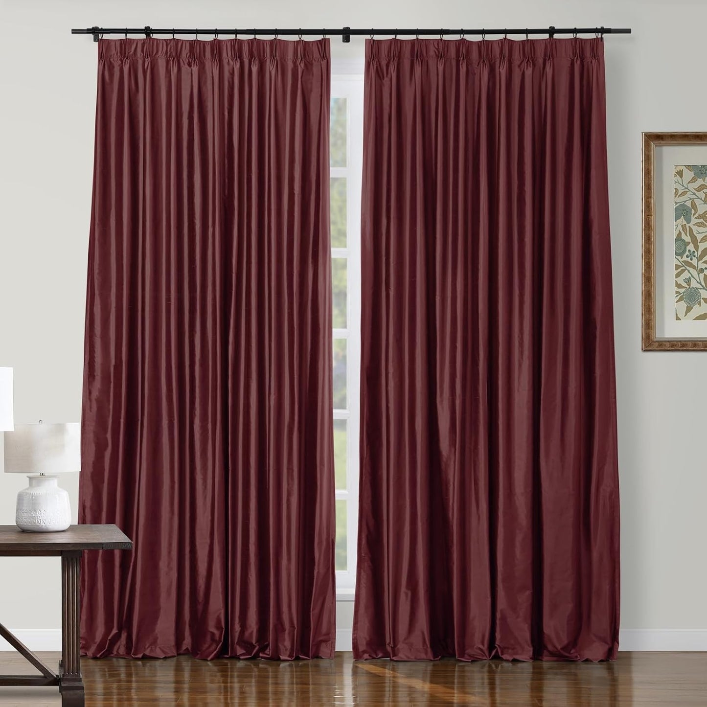 Silk Pinch Pleat Curtain – Sand, 52"x90"