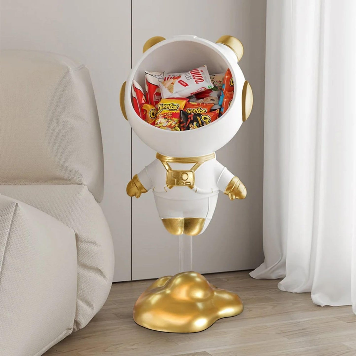 Gold Astronaut Floor Statue