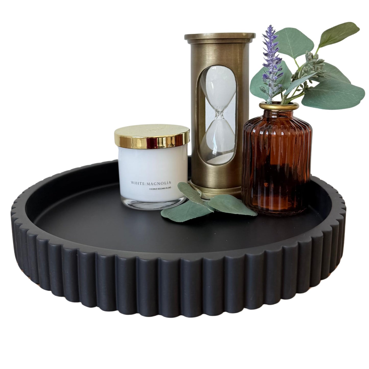 OAKOA Round Concrete Decorative Tray