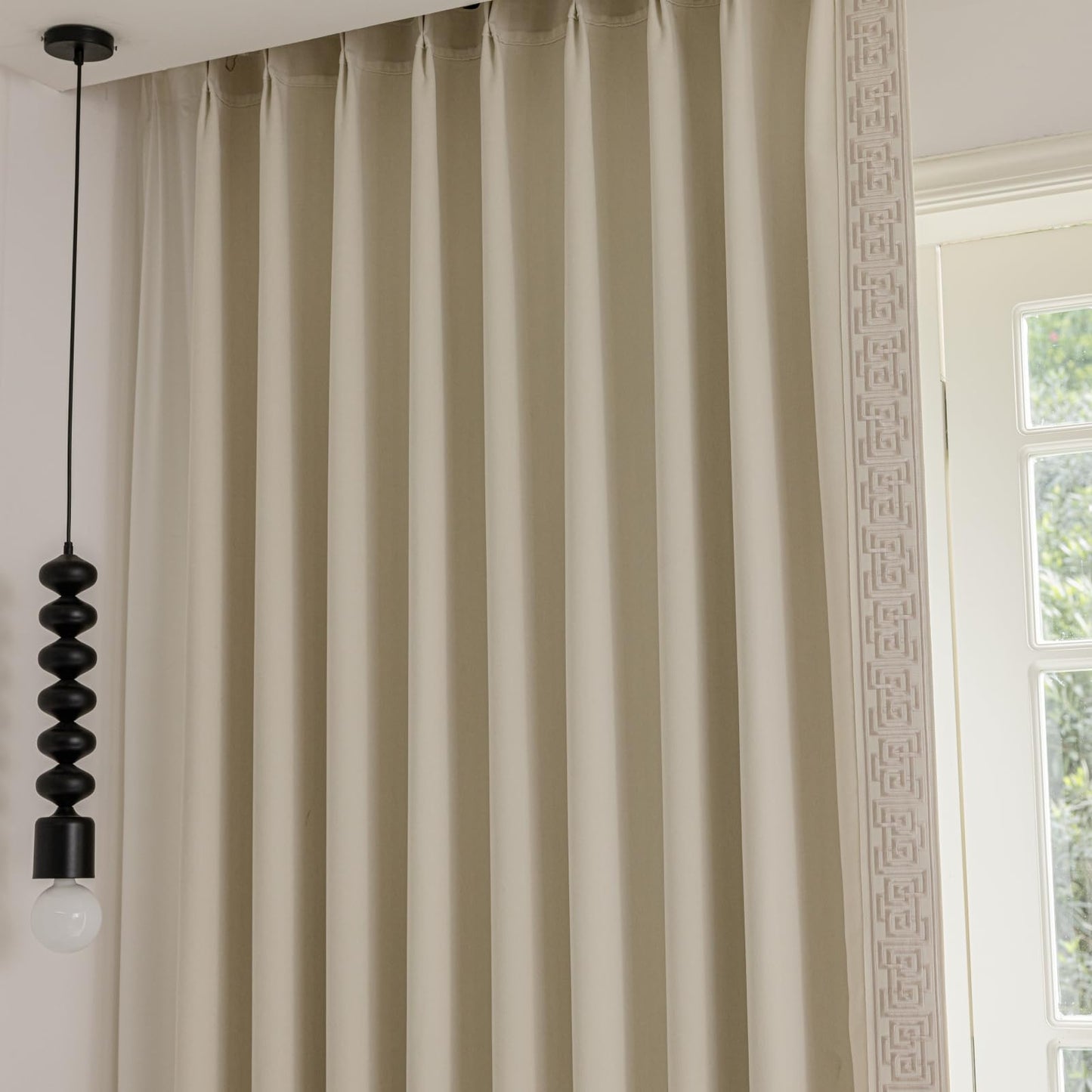 Beige Pinch Pleat Curtains 50x84