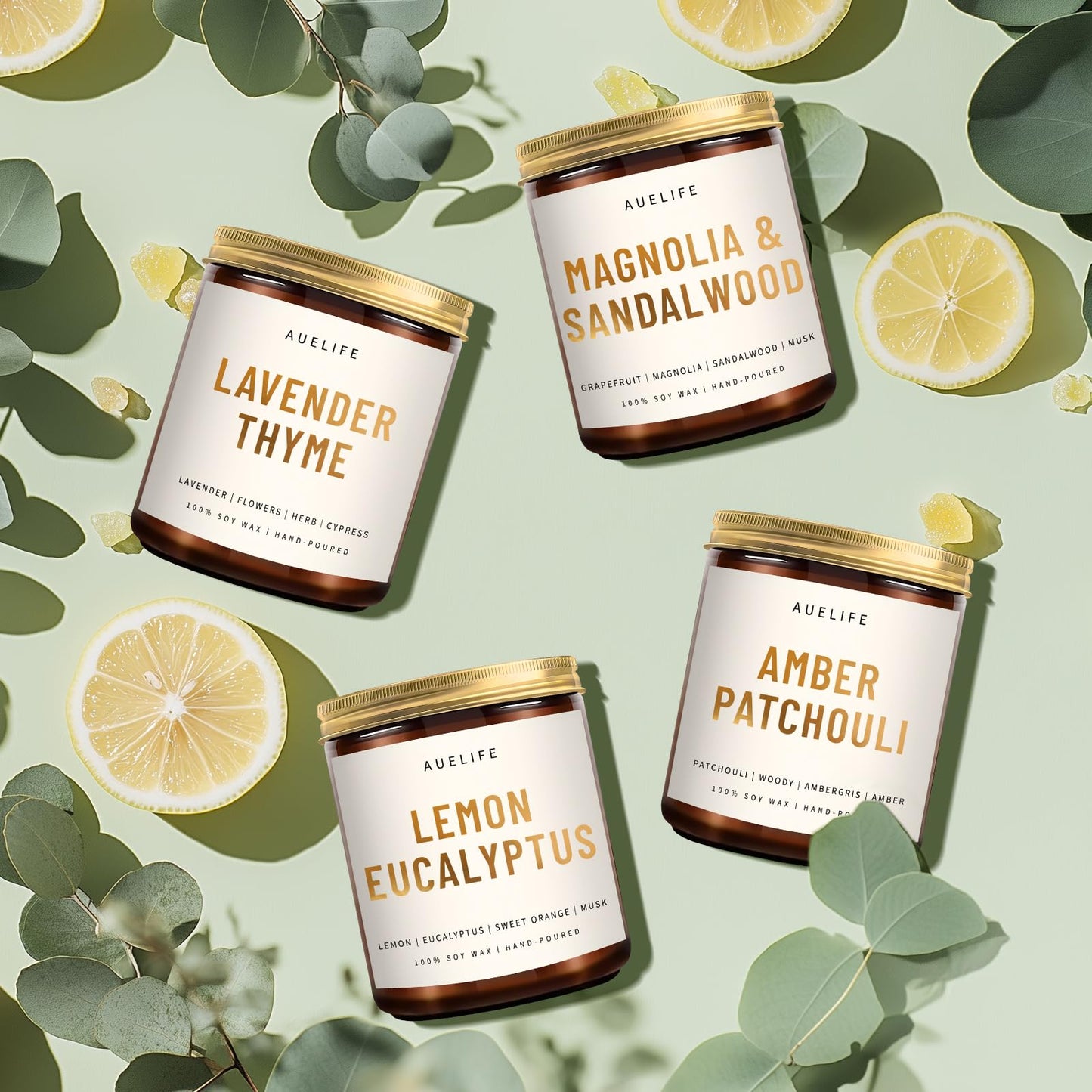 Auelife 4-Pack Fall Scented Candles