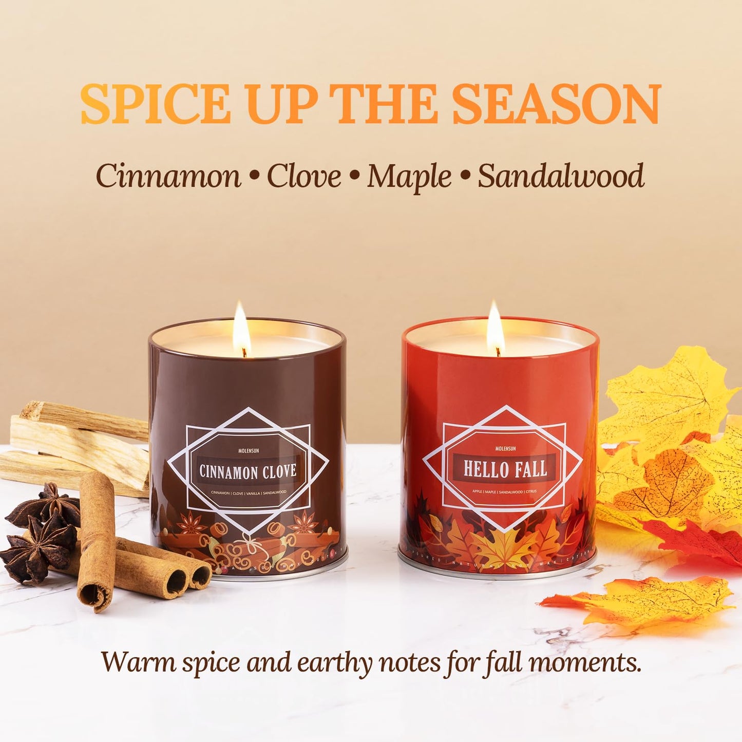 Fall Candles – 36oz (4×9oz) Soy Candles