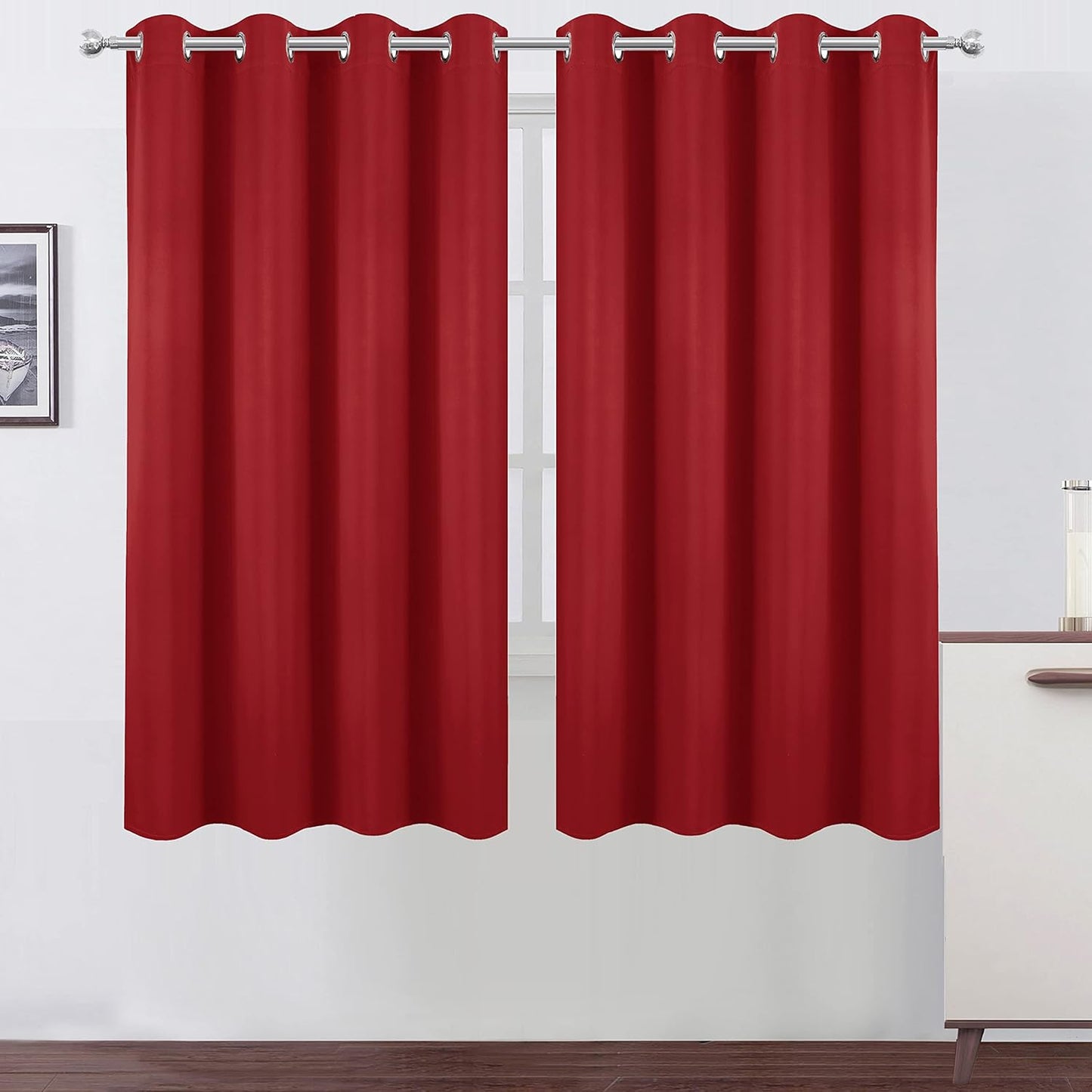 LEMOMO Blackout Curtains 52x84" Black, 2 Panels