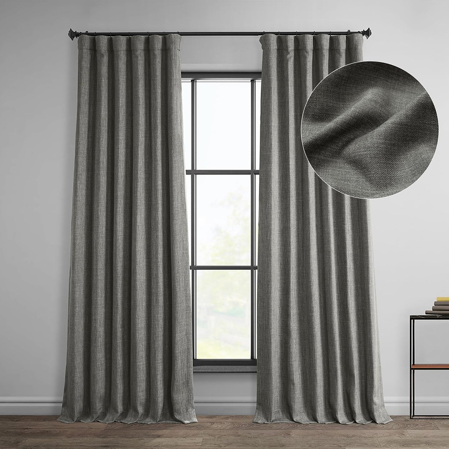 HPD Faux Linen Curtain 100x96" Birch, 1 Panel