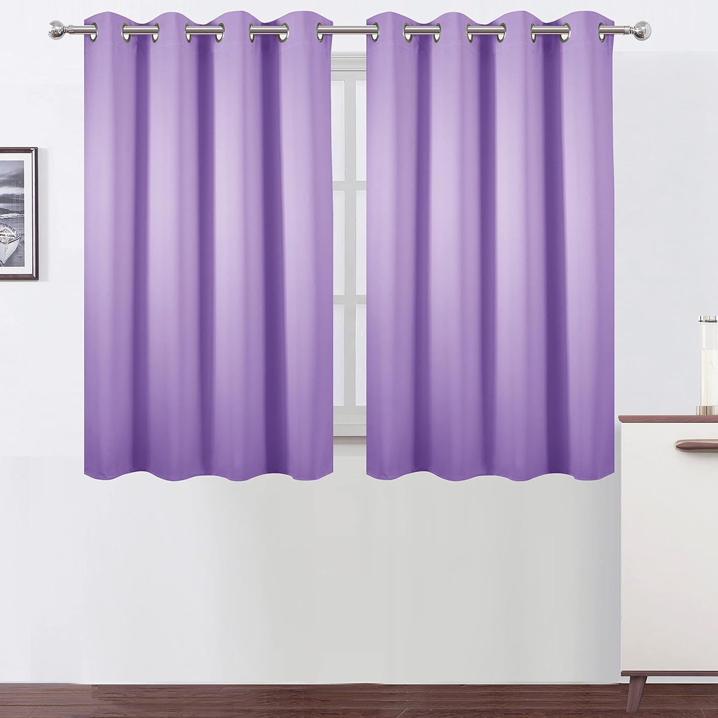 LEMOMO Blackout Curtains 52x84" Black, 2 Panels