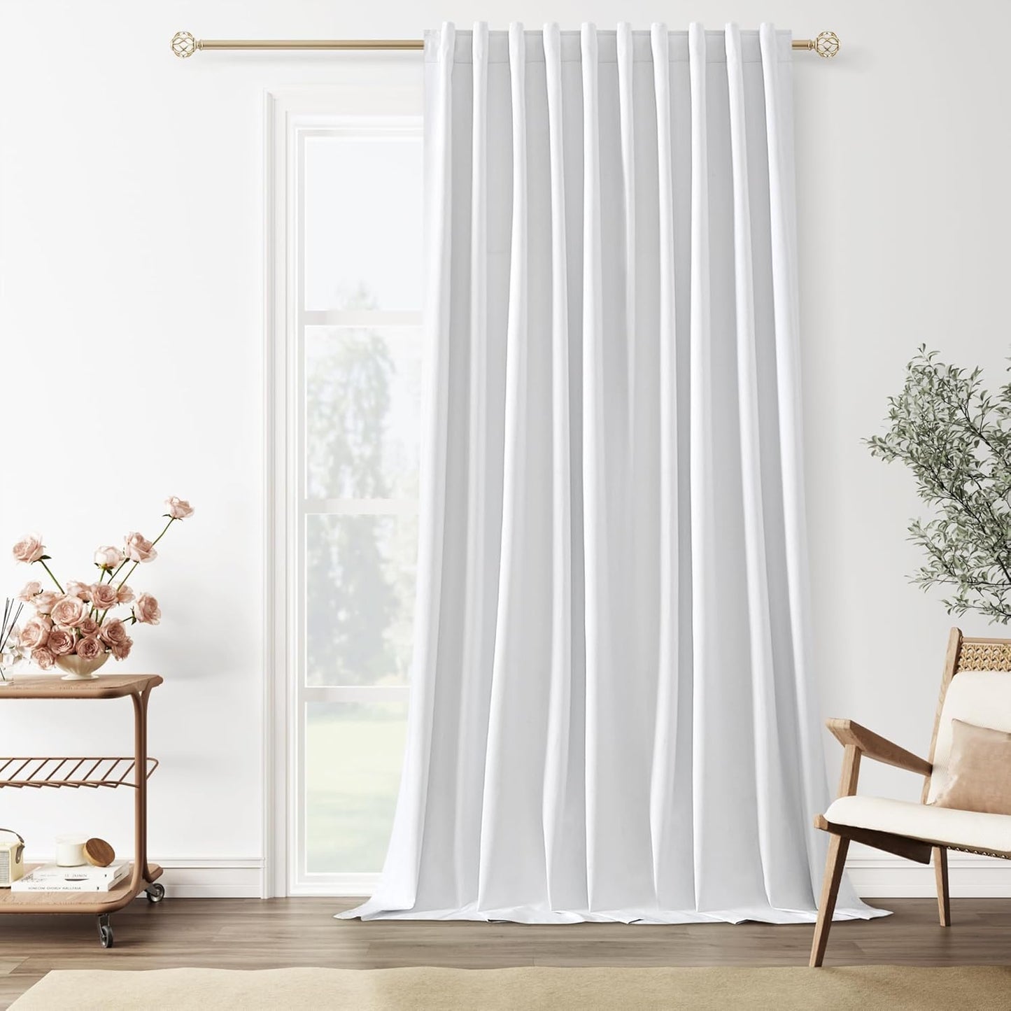 Cream Linen Blackout Curtains – 2 Panels