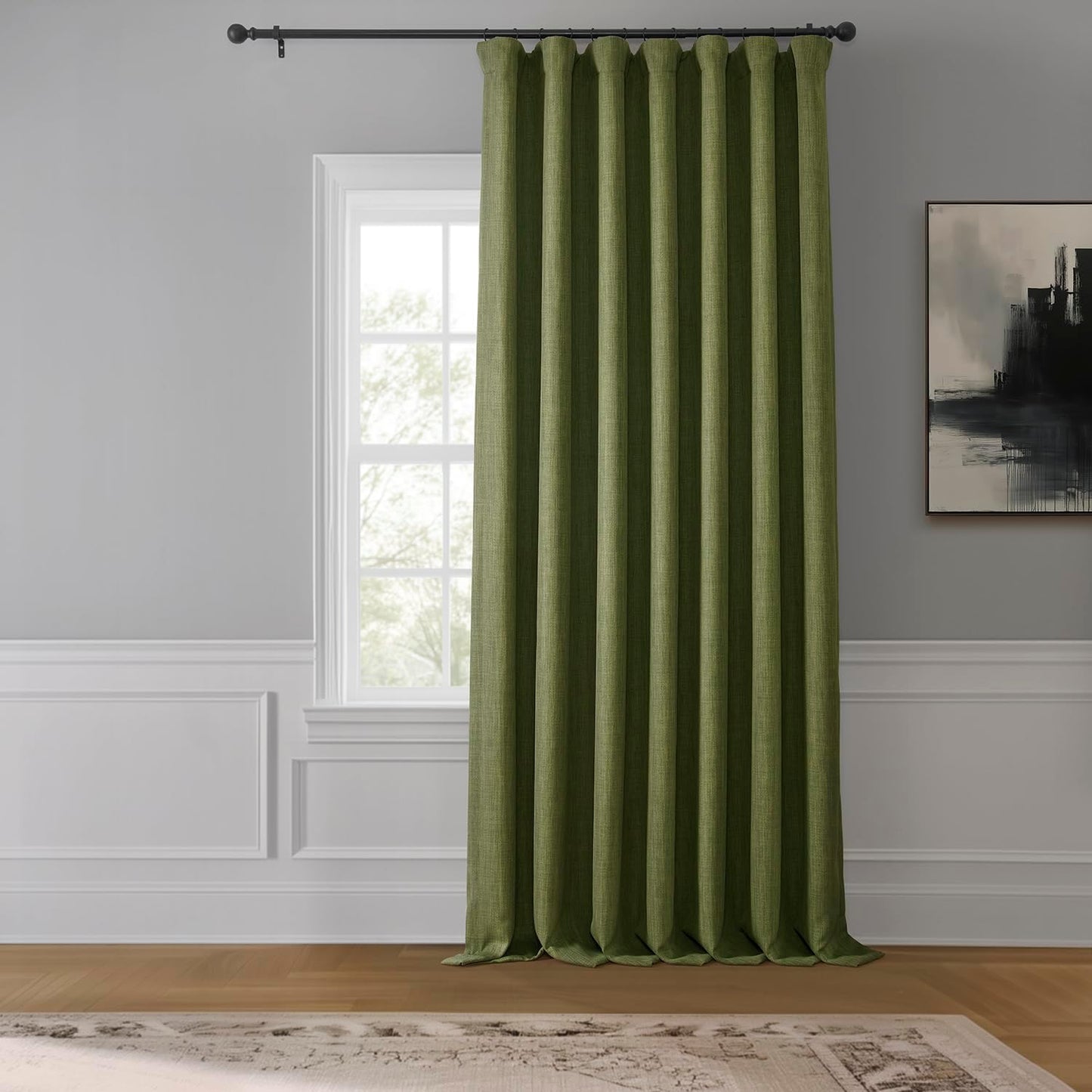 HPD Faux Linen Curtain 100x96" Birch, 1 Panel