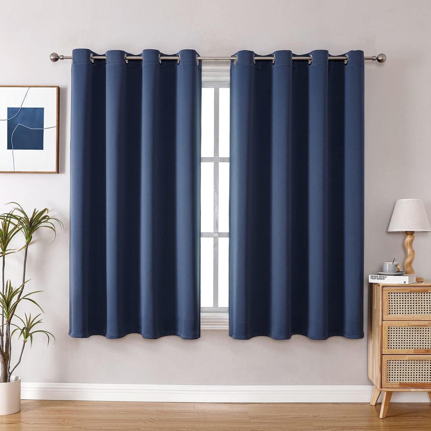 ChrisDowa Blackout Curtains 42x63" Grey, 2 Panels