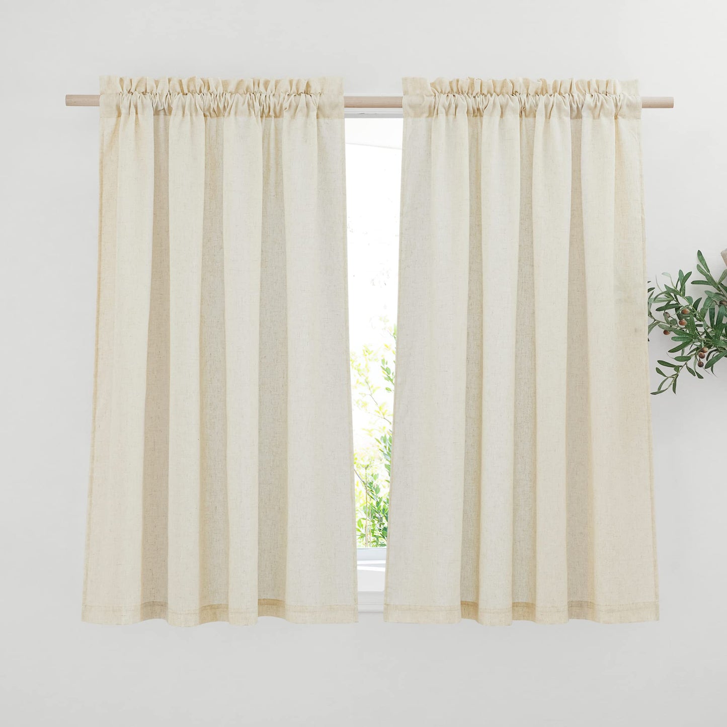 NICETOWN Linen Curtains 52x108" 2 Panels