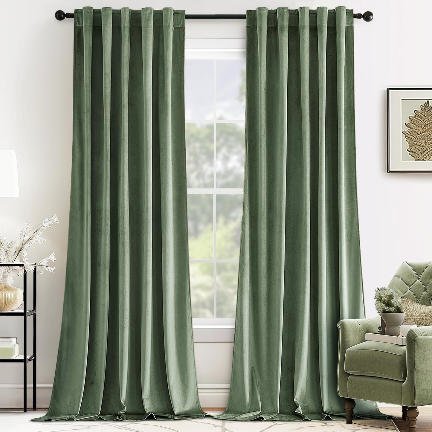 MIULEE Velvet Curtains 108 inches Long 2 Panels