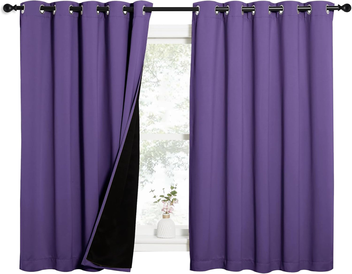 NICETOWN Grey Blackout Curtains 70x108, Set of 2