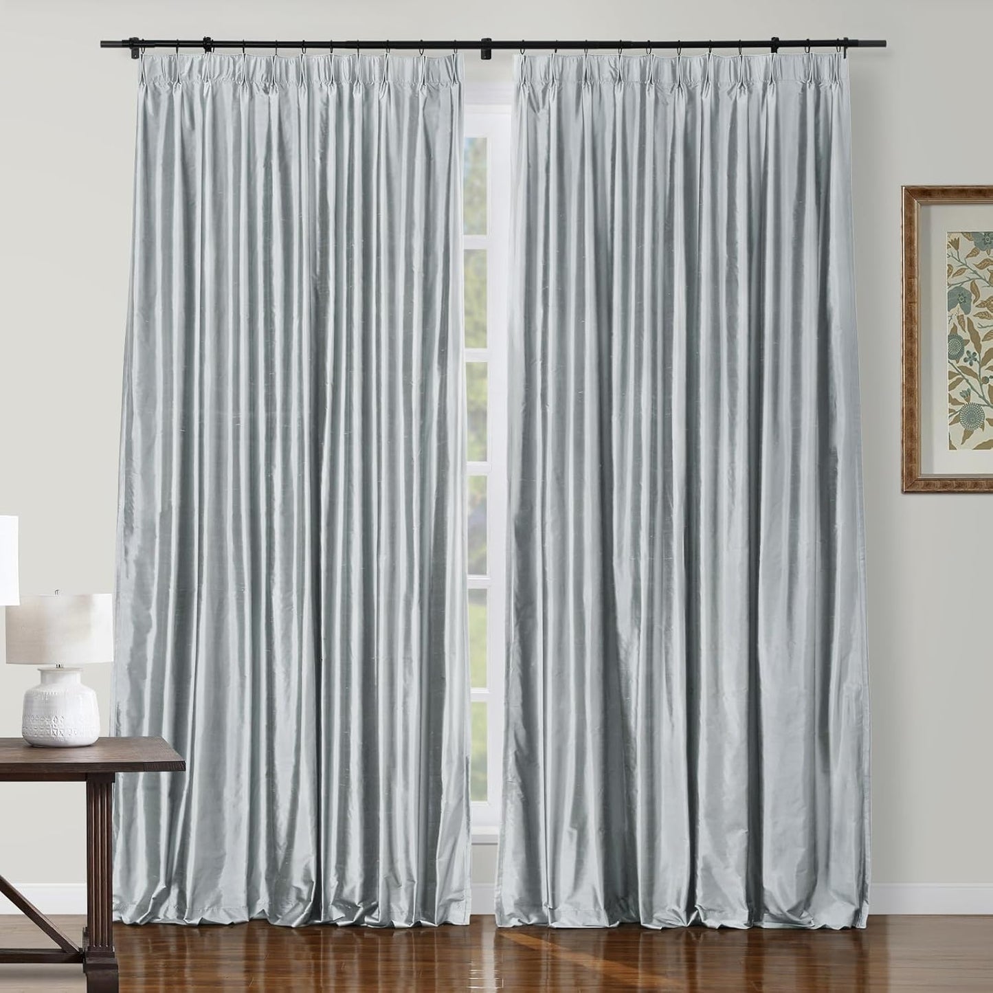 Silk Pinch Pleat Curtain – Sand, 52"x90"