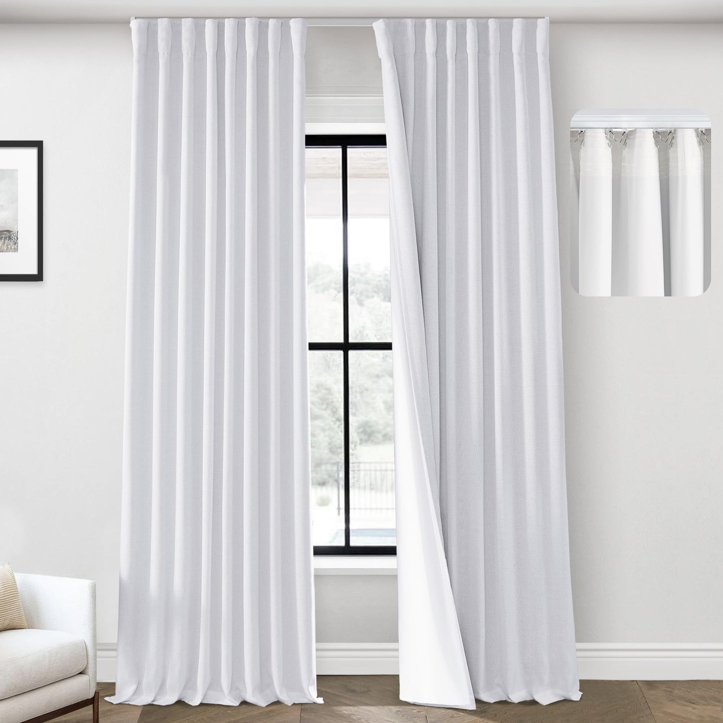 Boho Blackout Curtains Cream 70x90, 2 Panels