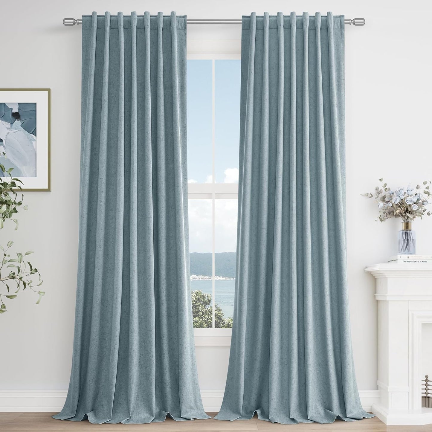Cream Linen Blackout Curtains – 2 Panels
