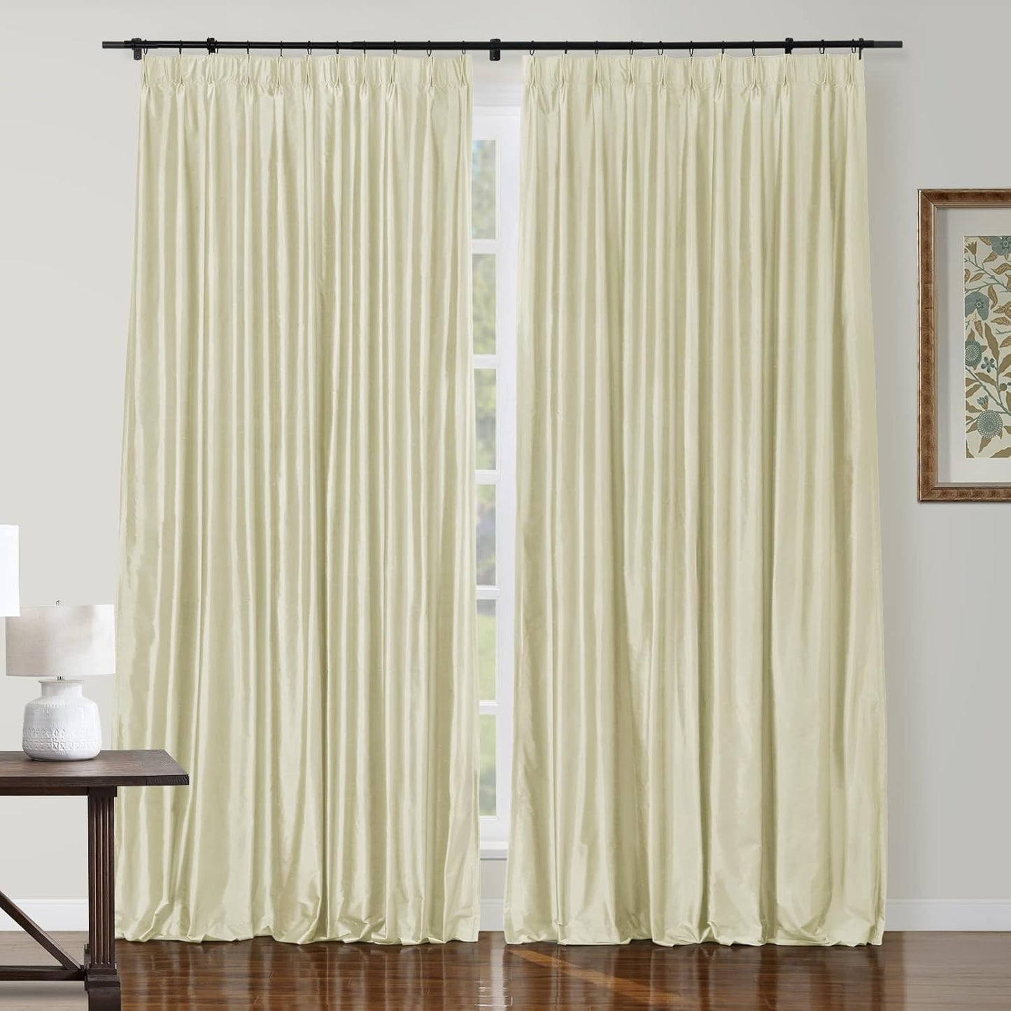 Silk Pinch Pleat Curtain – Sand, 52"x90"