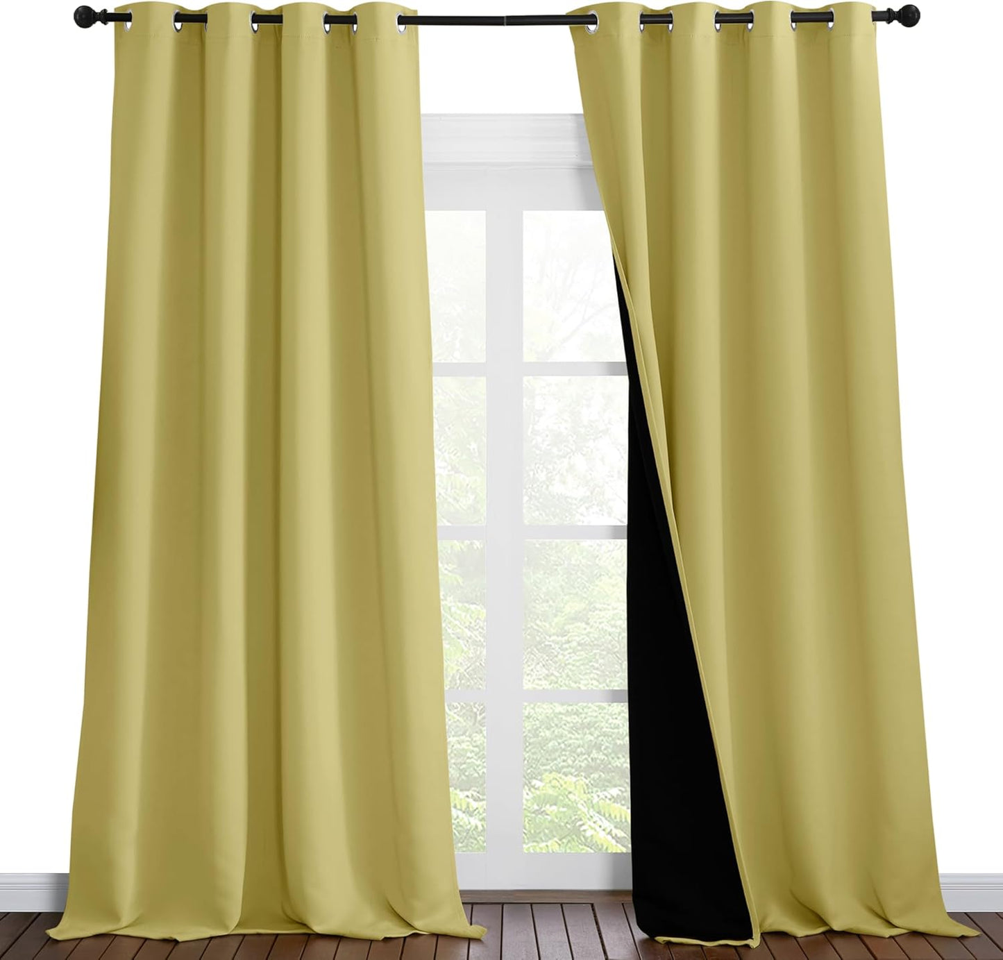 NICETOWN Grey Blackout Curtains 70x108, Set of 2