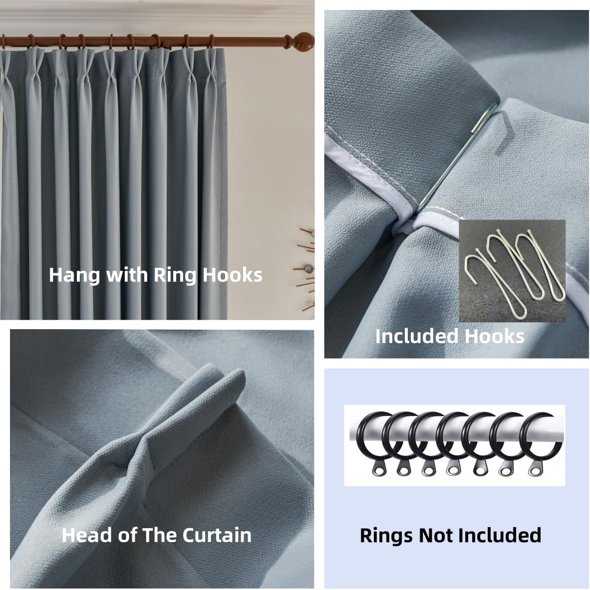 Teal Blackout Pinch Pleat Drapes – 52"x84", 2 Panels