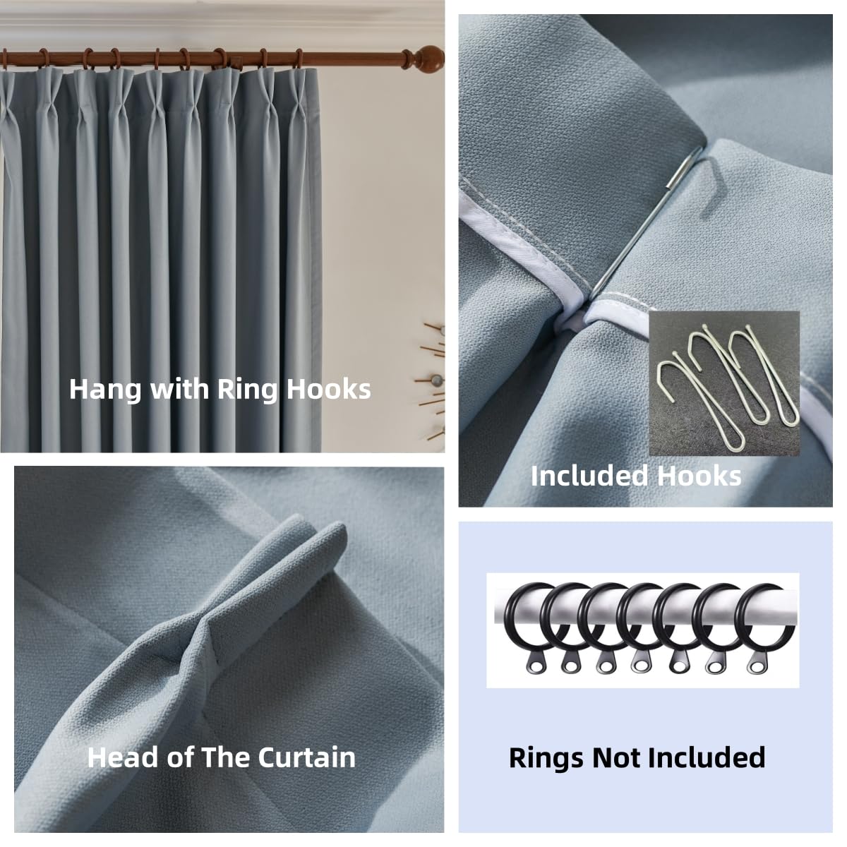 Teal Blackout Pinch Pleat Drapes – 52"x84", 2 Panels