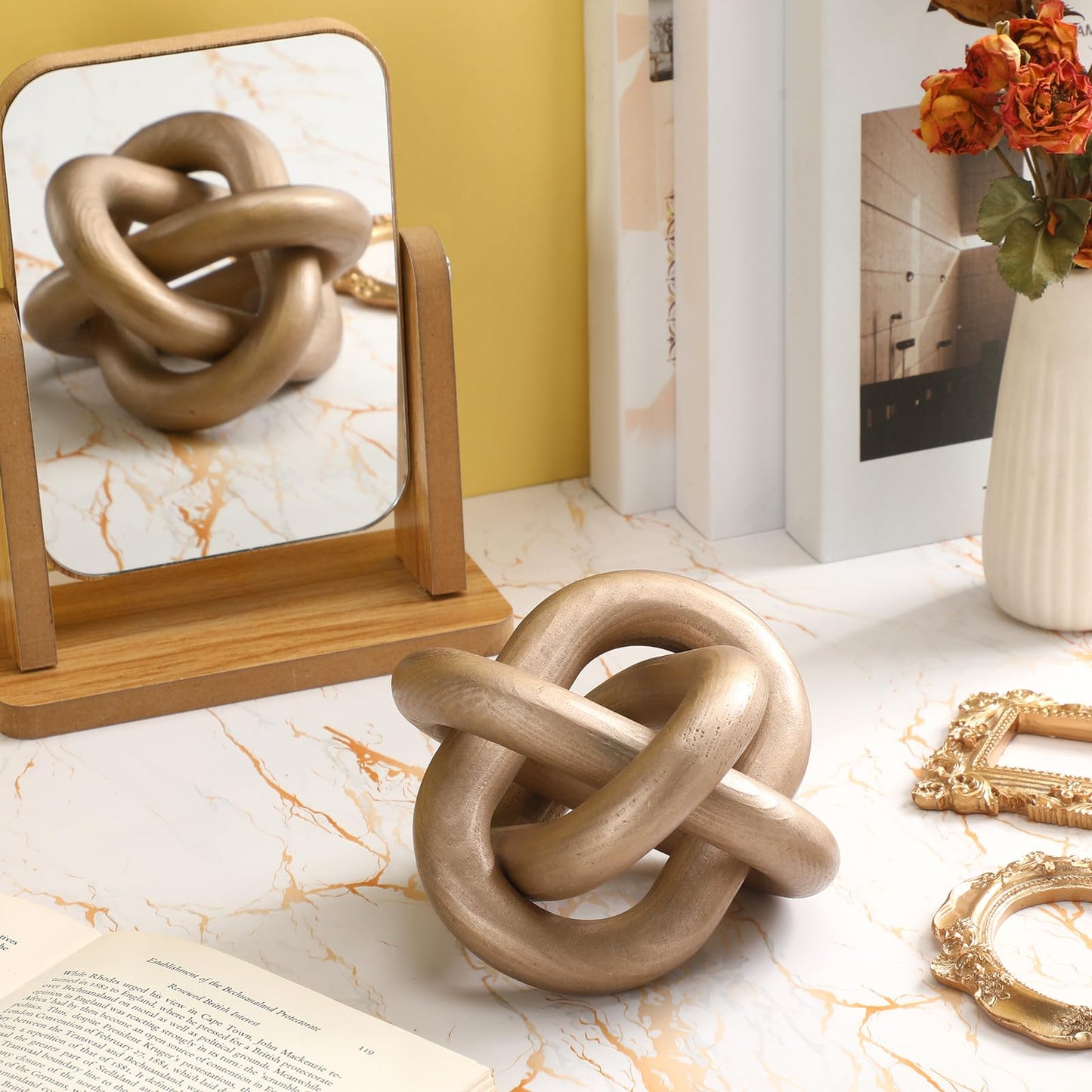 Yalikop Wood Knot Decor, White