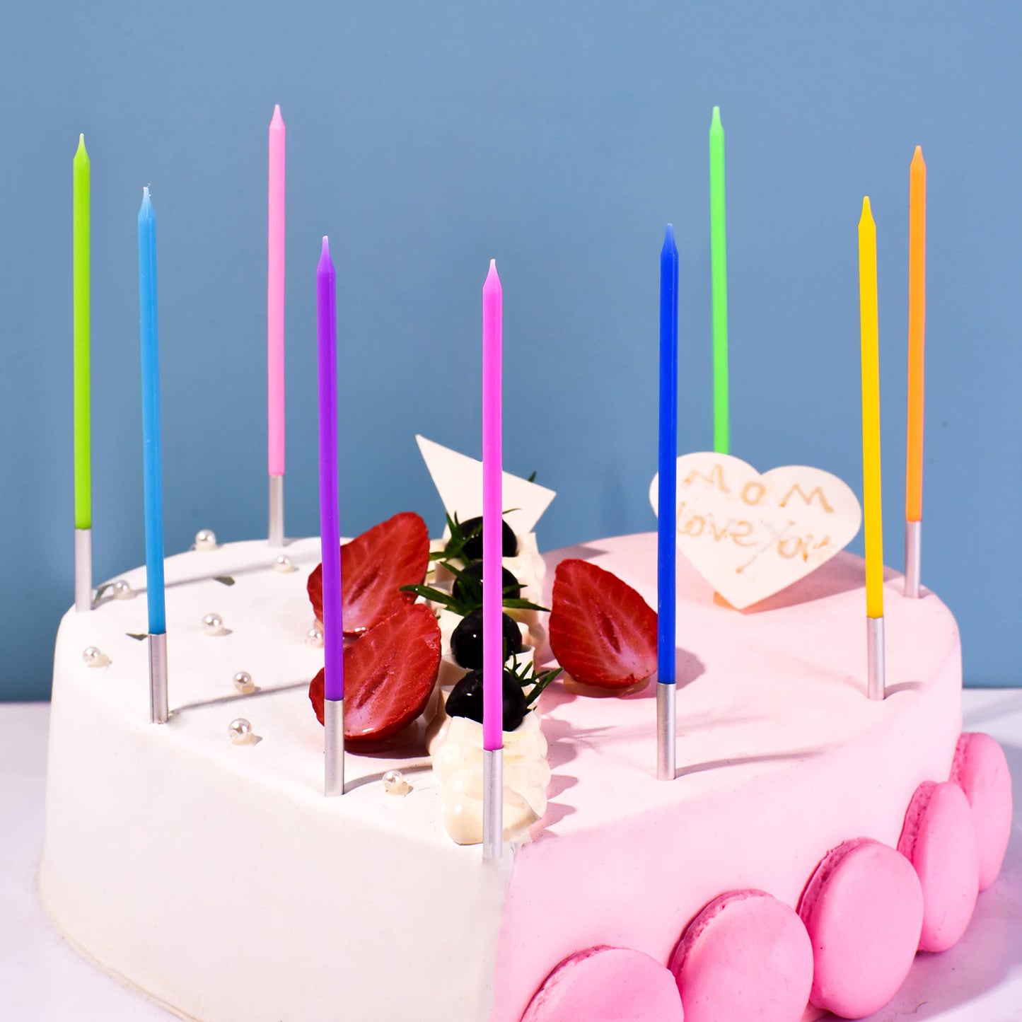 PHD CAKE Gold Long Thin Metallic Birthday Candles