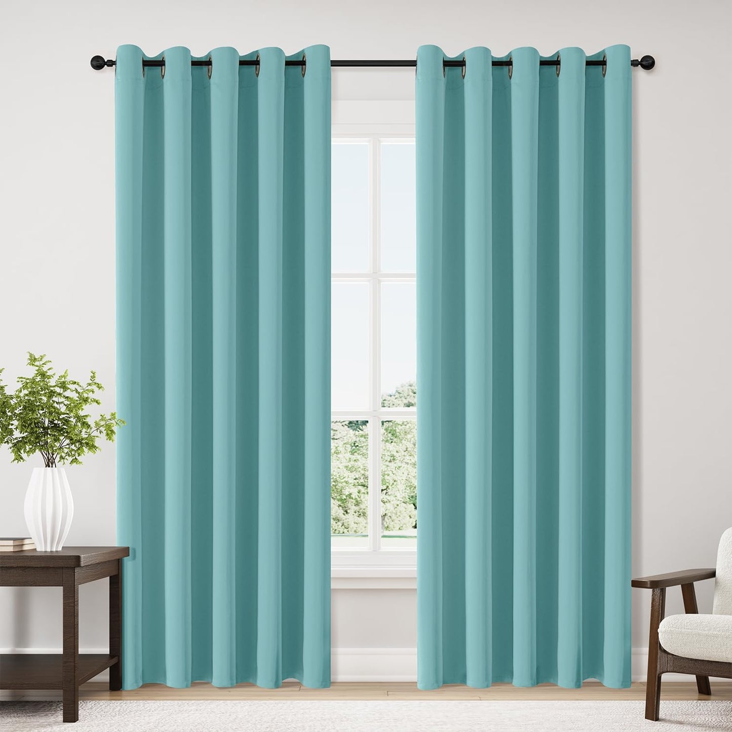 ChrisDowa Blackout Curtains 42x63" Grey, 2 Panels