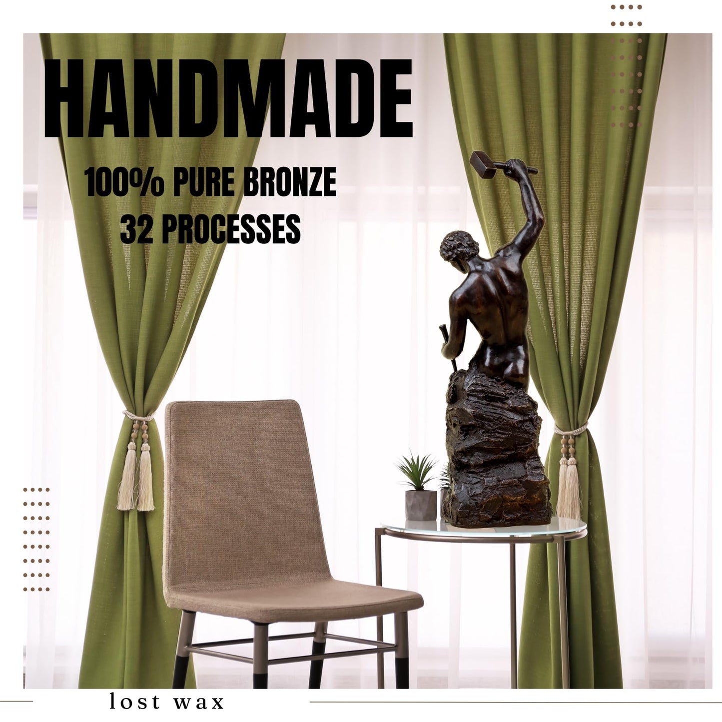 Bronze Self-Made Man Statue 18.5"